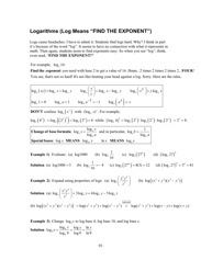 Learn Logarithms in The Mathematics Survival Kit